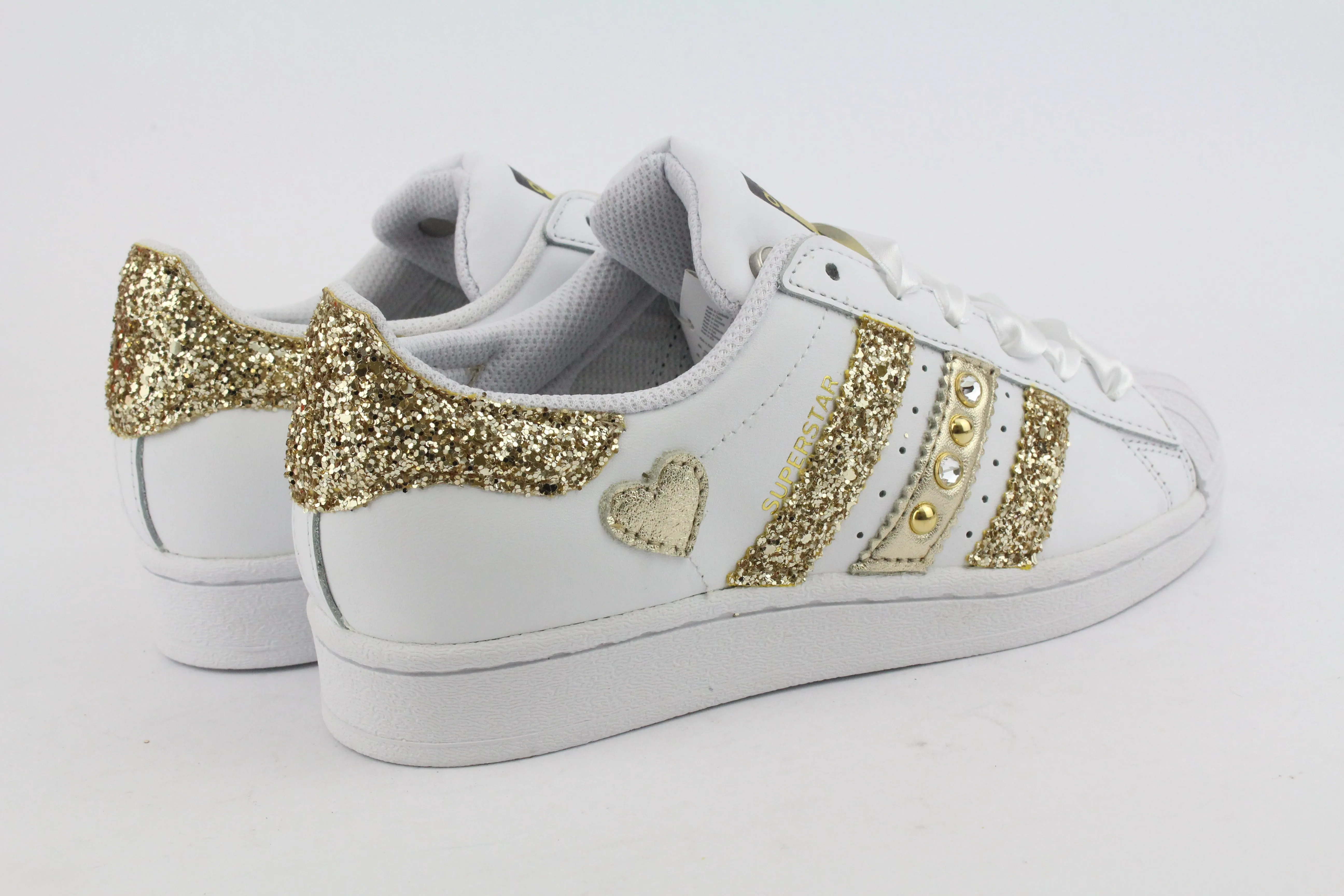 Smooth Padding Arch   Support Adidas Superstar Glitter Gold Cuore Gold Strass & Lacci Raso