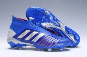 New Adidas Predator 19.1 FG Soccer Cleats Shoes Blue Red Laceless Elite performance Women??s Game