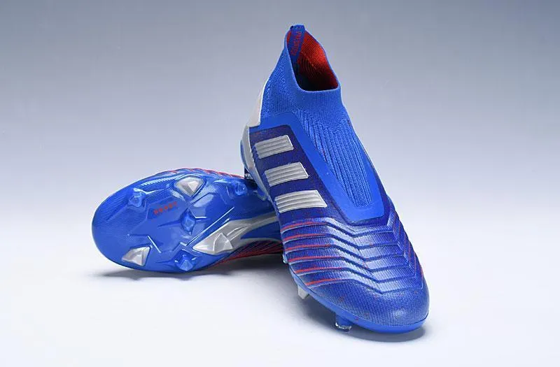 New Adidas Predator 19.1 FG Soccer Cleats Shoes Blue Red Laceless Aerodynamic Light frame