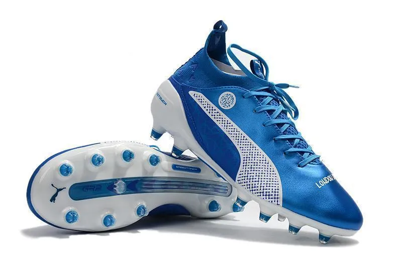 PUMA evoTOUCH Pro FG Soccer Cleats Blue White Dry Comfort