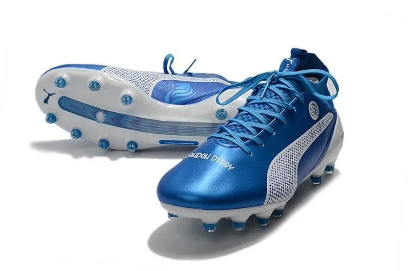 PUMA evoTOUCH Pro FG Soccer Cleats Blue White Quick Flex