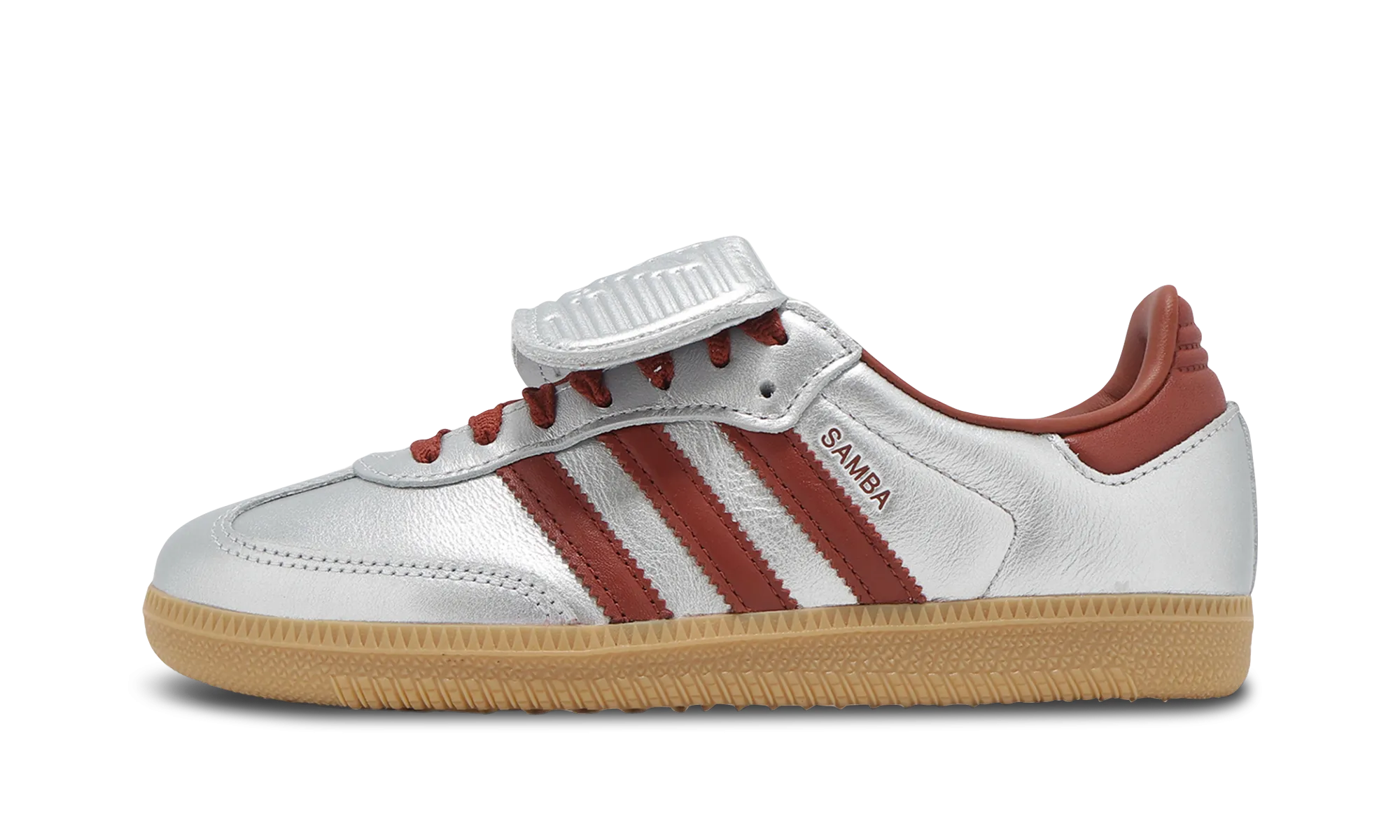 Samba LT WMNS "Silver Metallic Ruby Gum" Travel Daily High Quality Leather