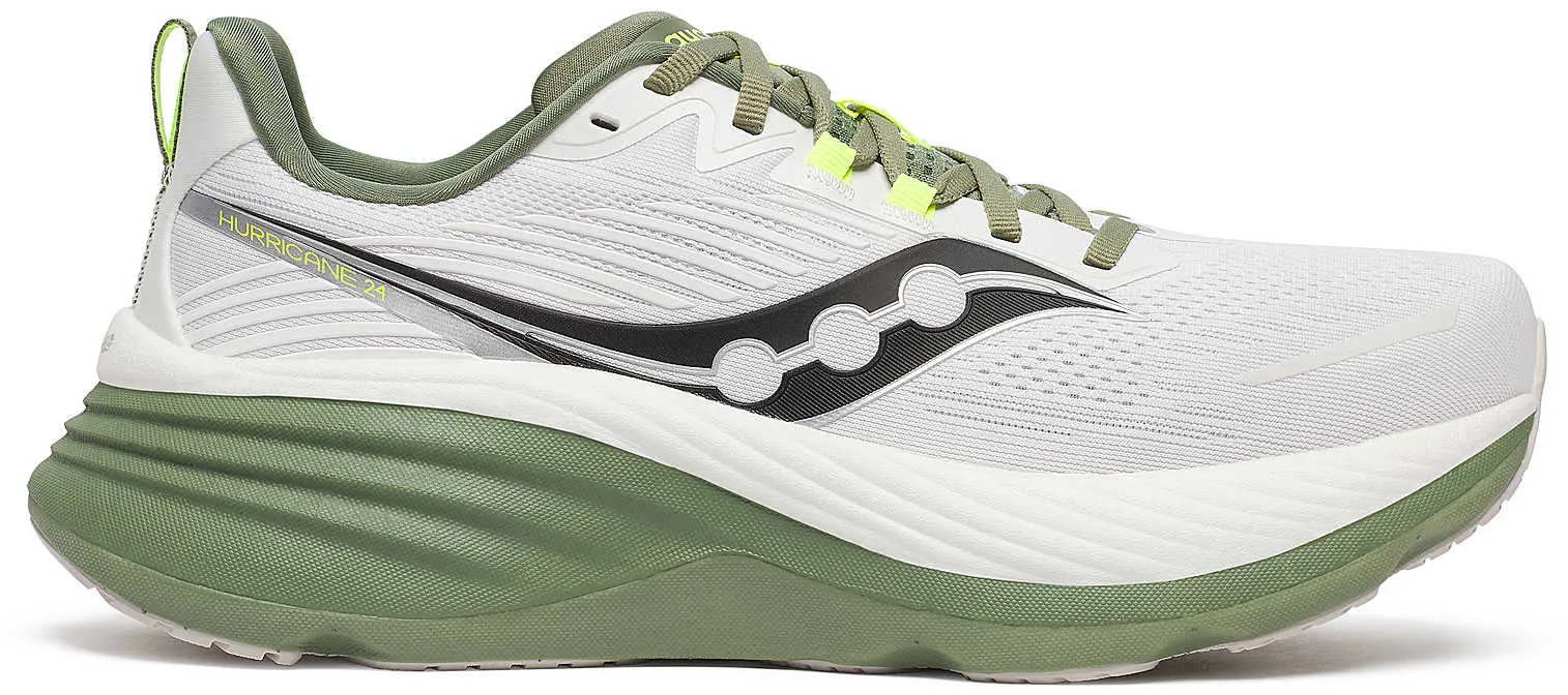 Dynamic Transition Sole lace - trimmed - design shoes Saucony Hurricane 24 Mens Running Shoes - White