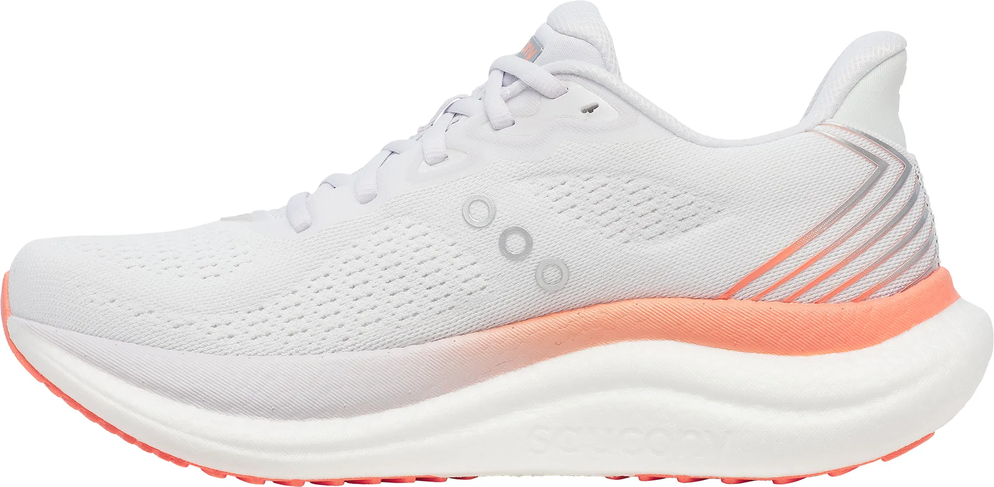 lugged outsole shoes Saucony Triumph 23 Womens Running Shoes - White