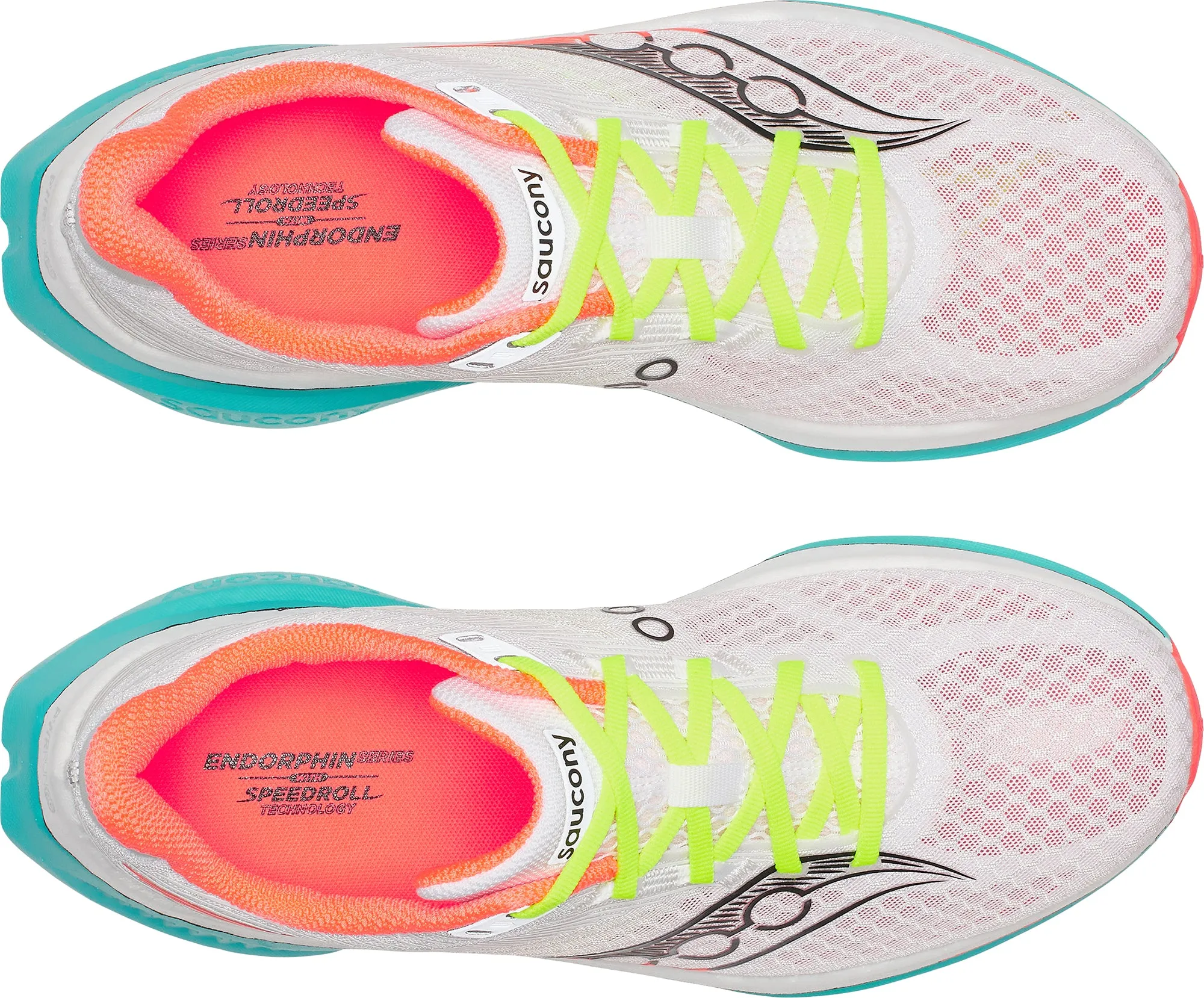 easy - clean running gear smooth - surface - slipperiness shoes Saucony Endorphin Speed 5 Mens Running Shoes - White