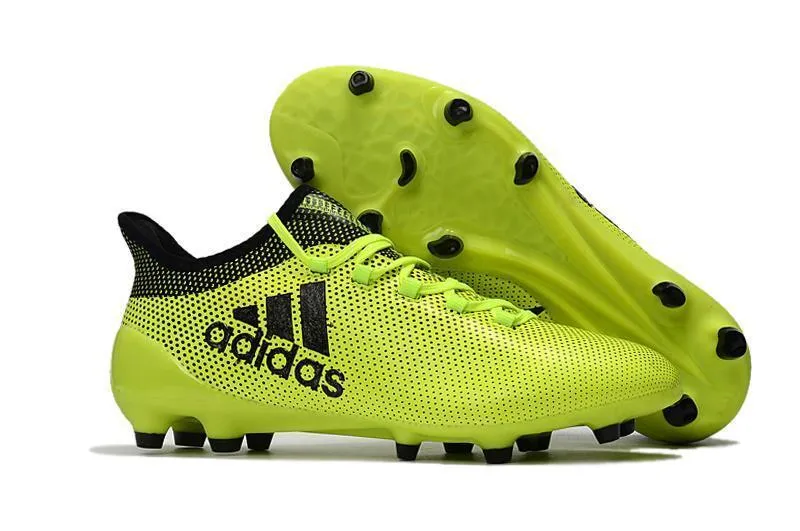 Sport Comfort Heel Fit New Adidas X 17.1 FG Soccer Cleats Shoes Green Black