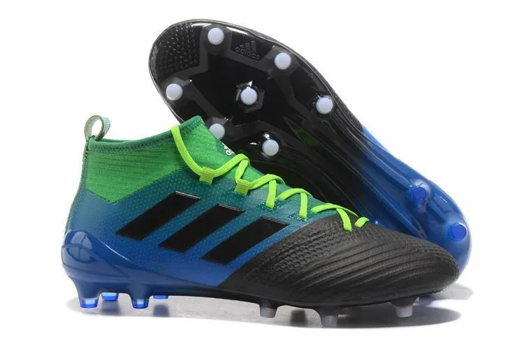 Adidas ACE 17.1 Primeknit Soccer Cleats Core Black Blue Green Power Push