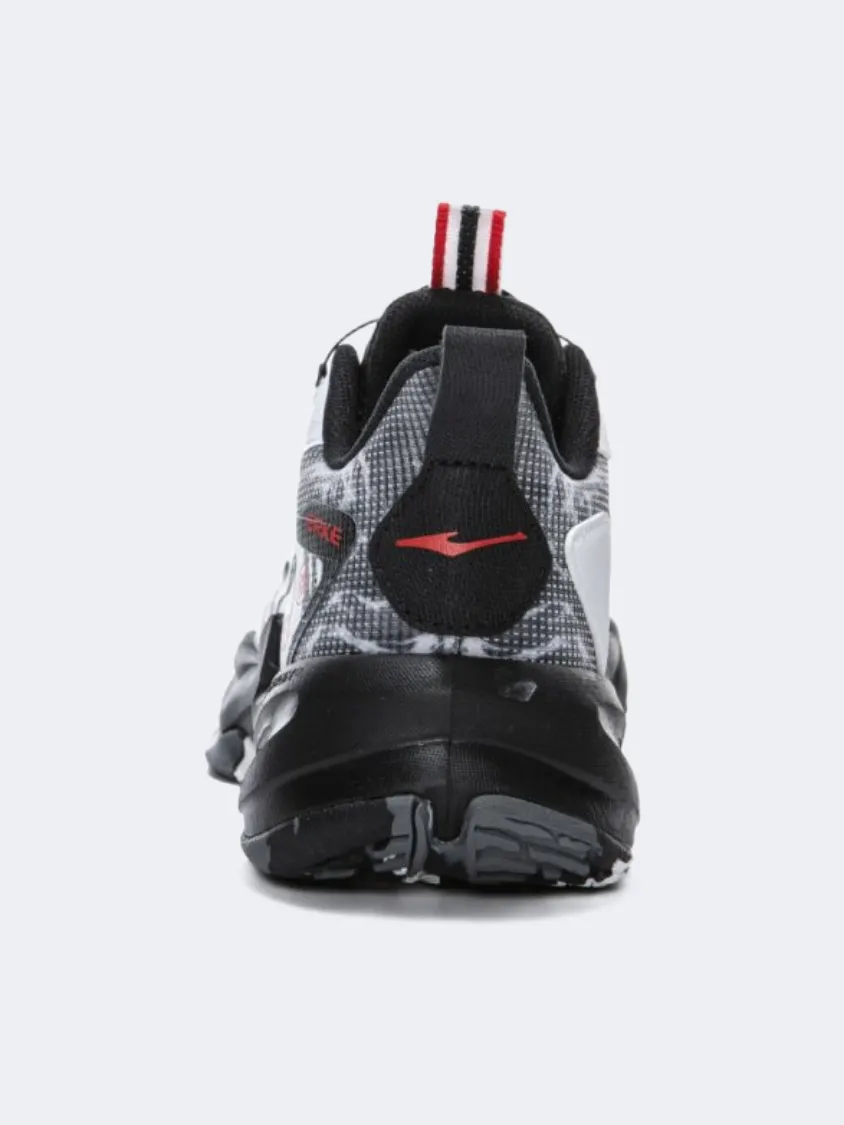 Erke Kids-Boys Basketball Shoes White/Black Adjustable Straps