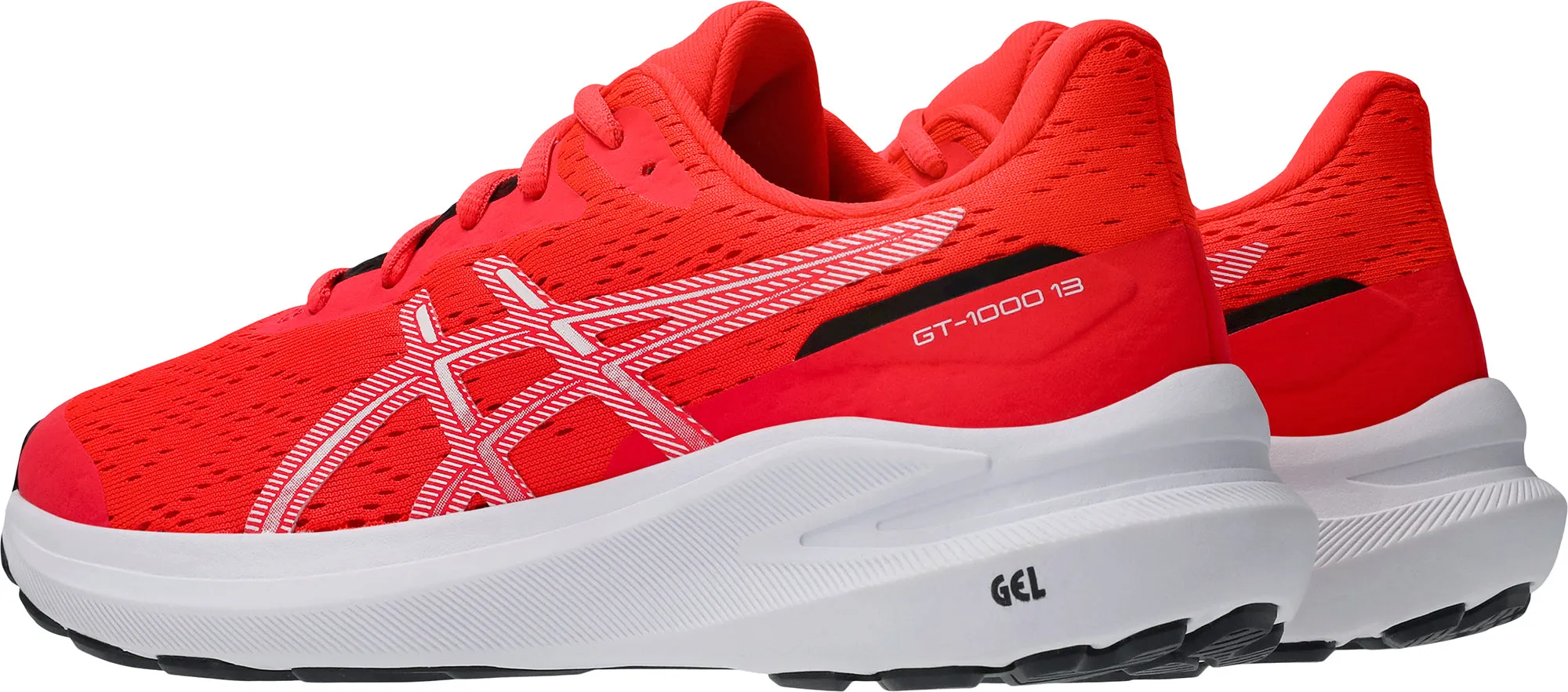 Ergonomic Contoured Footbed Asics GT 1000 13 GS Junior Running Shoes - Red
