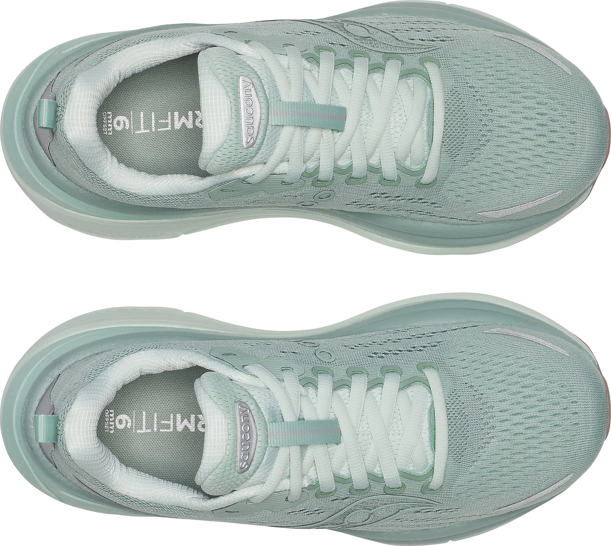Rebound Axis Technology compacted - dirt running option Saucony Hurricane 25 Womens Running Shoes - Green