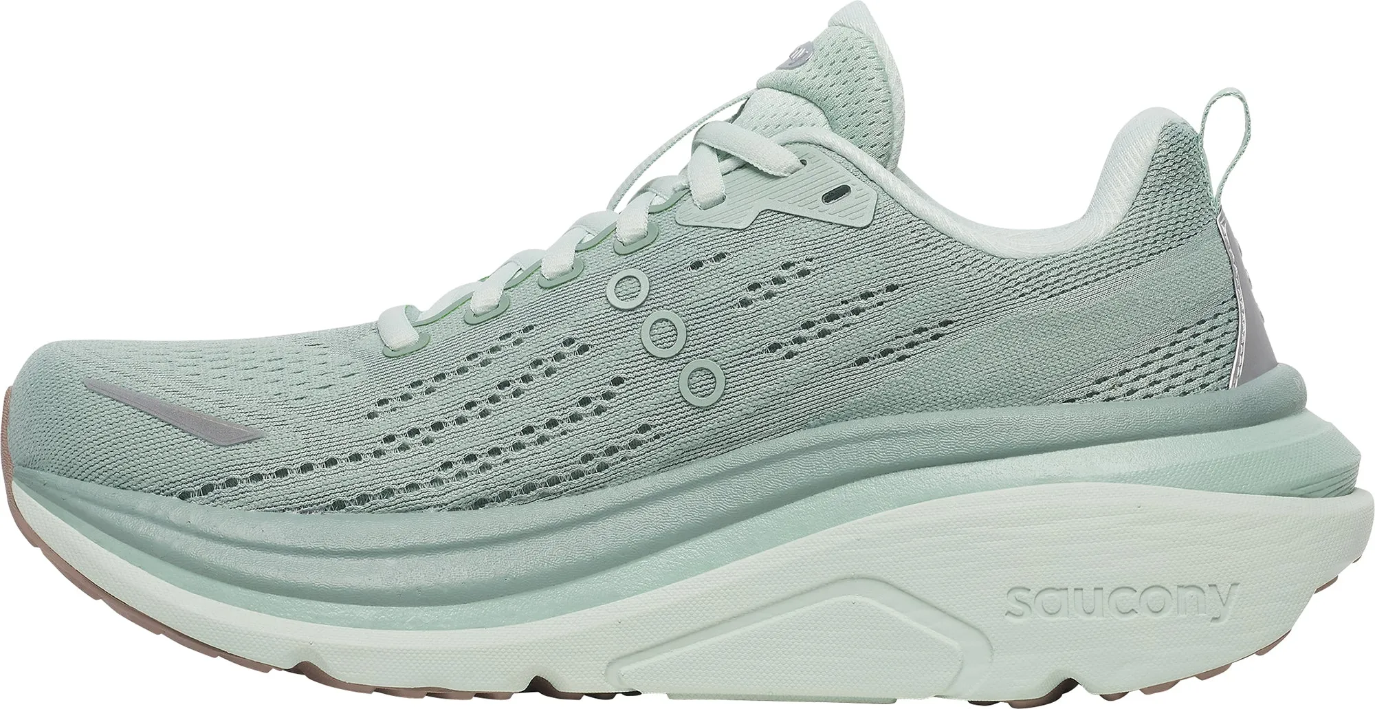 Saucony Hurricane 25 Womens Running Shoes - Green flat - terrain running