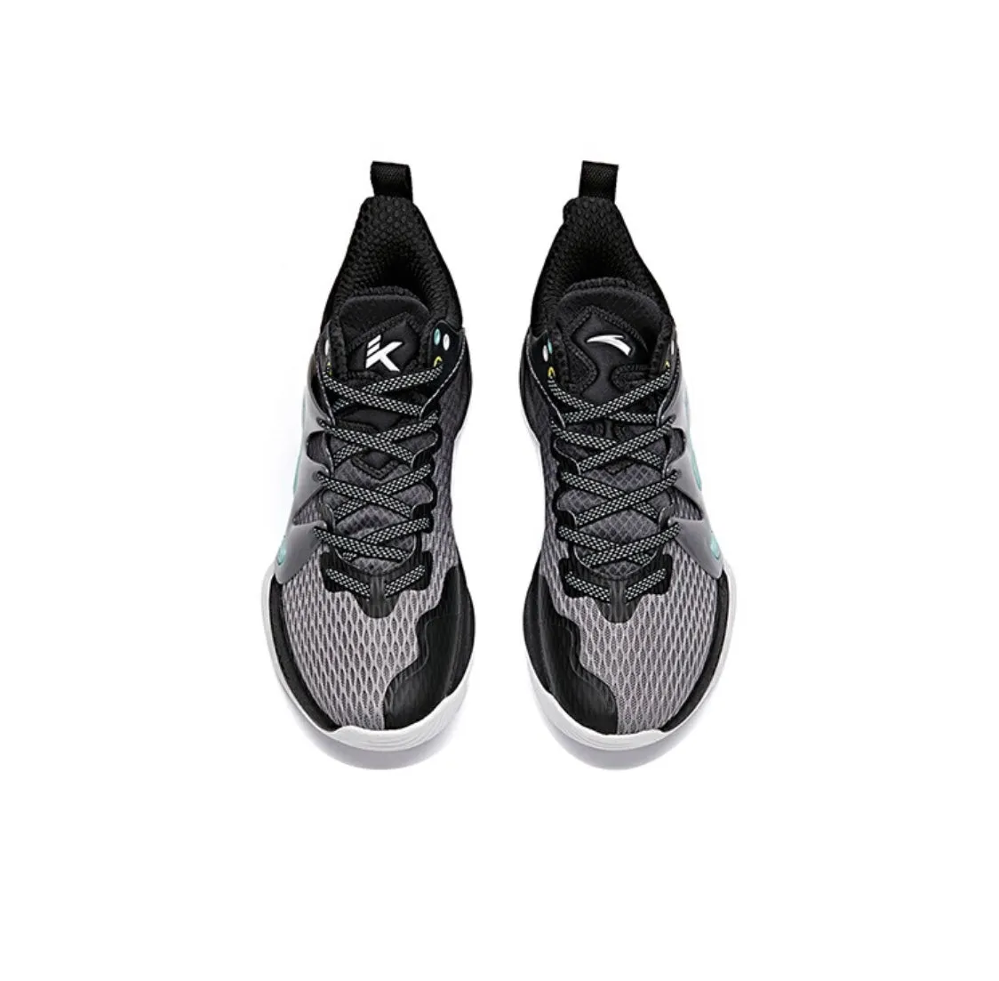 Anta Men's KT "The Mountain 1.0" Low Actual Basketball Shoes - Black/Gray Game Fit Construction