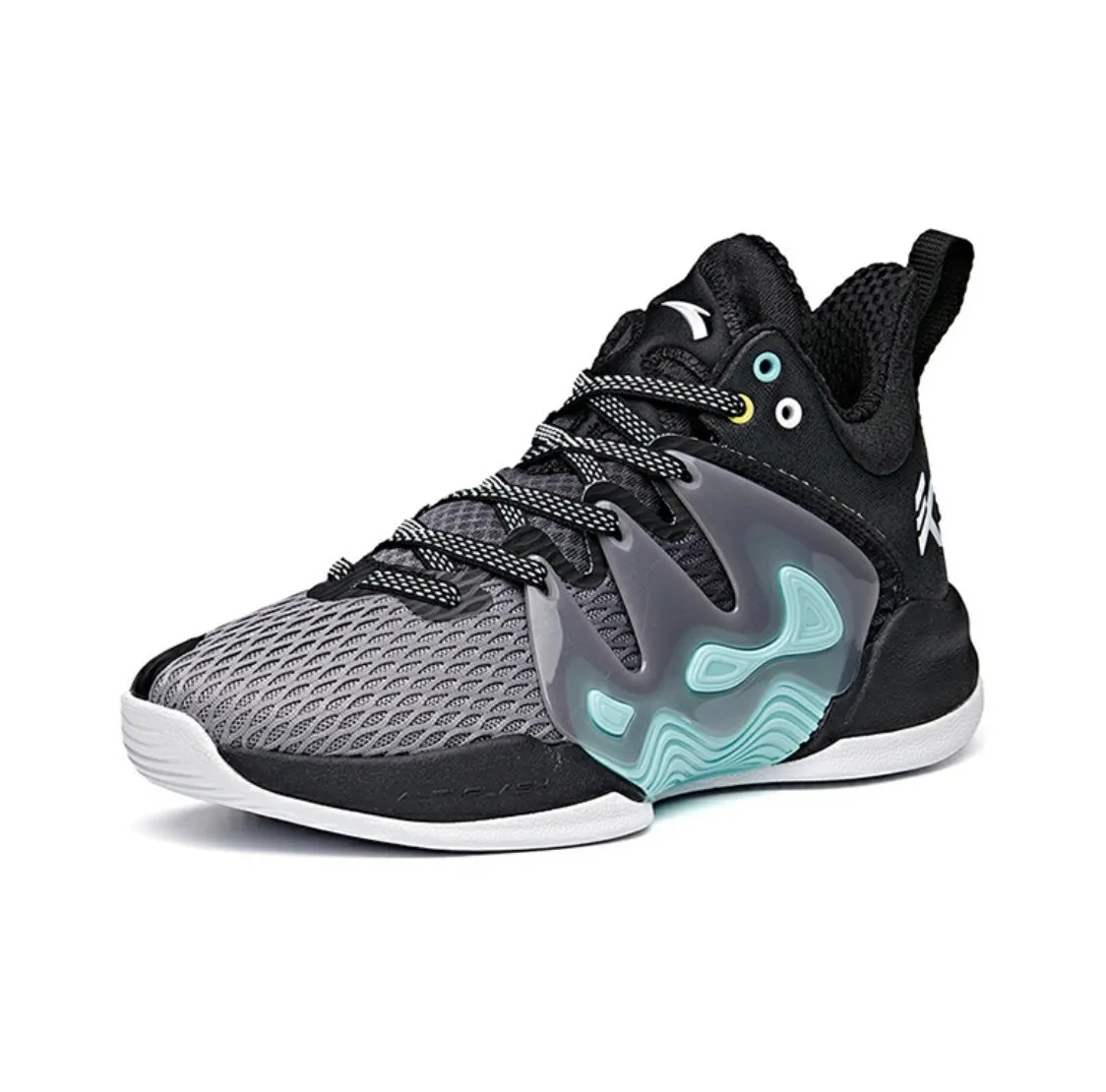 Anta Men's KT "The Mountain 1.0" Low Actual Basketball Shoes - Black/Gray Ergonomic Lacing System