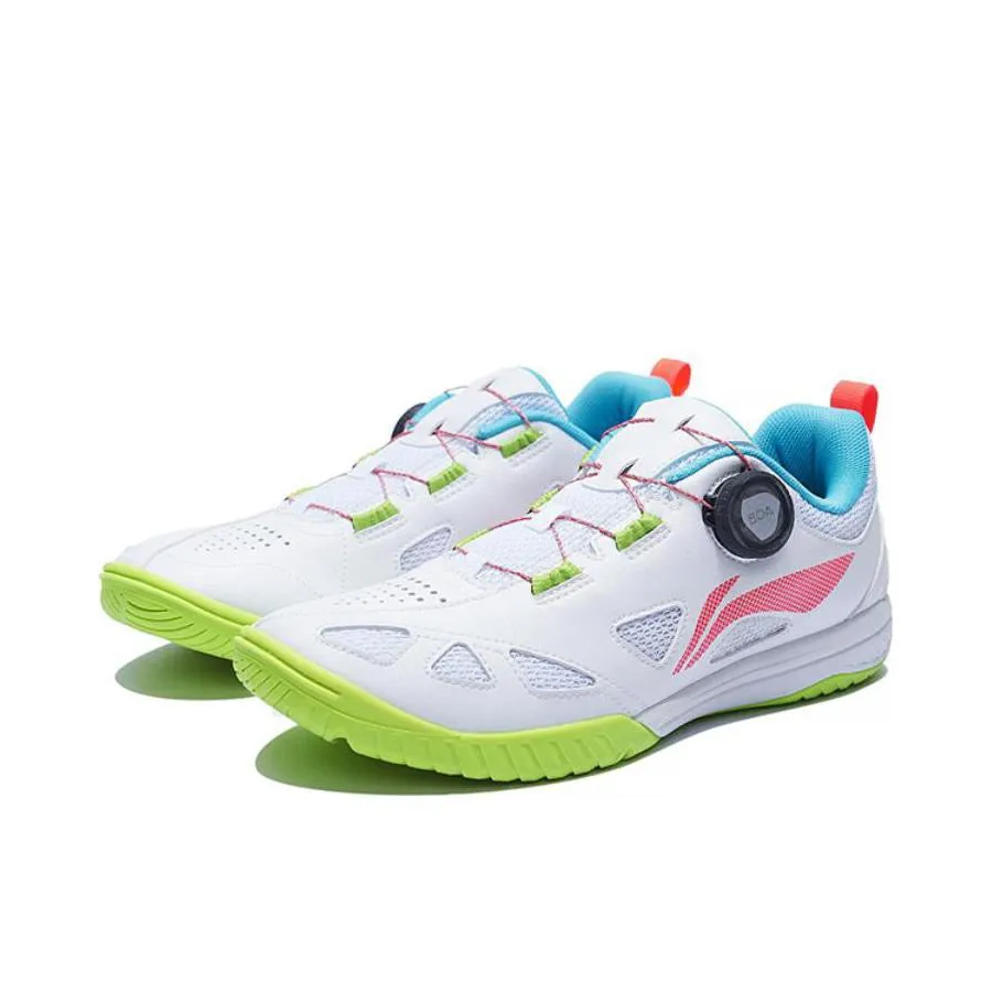??Wang Chuqin??Li-Ning Mage Ess Table Tennis Shoes - White/Green Cushioned Insole