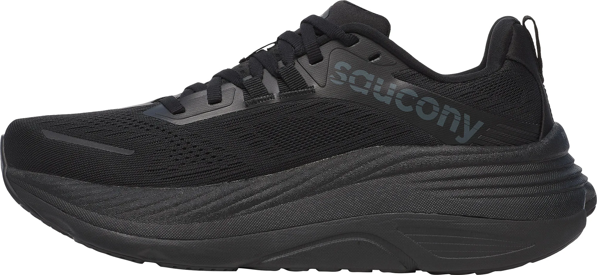 Shock absorption recycled - material shoes Saucony Hurricane 24 Womens Running Shoes - Black