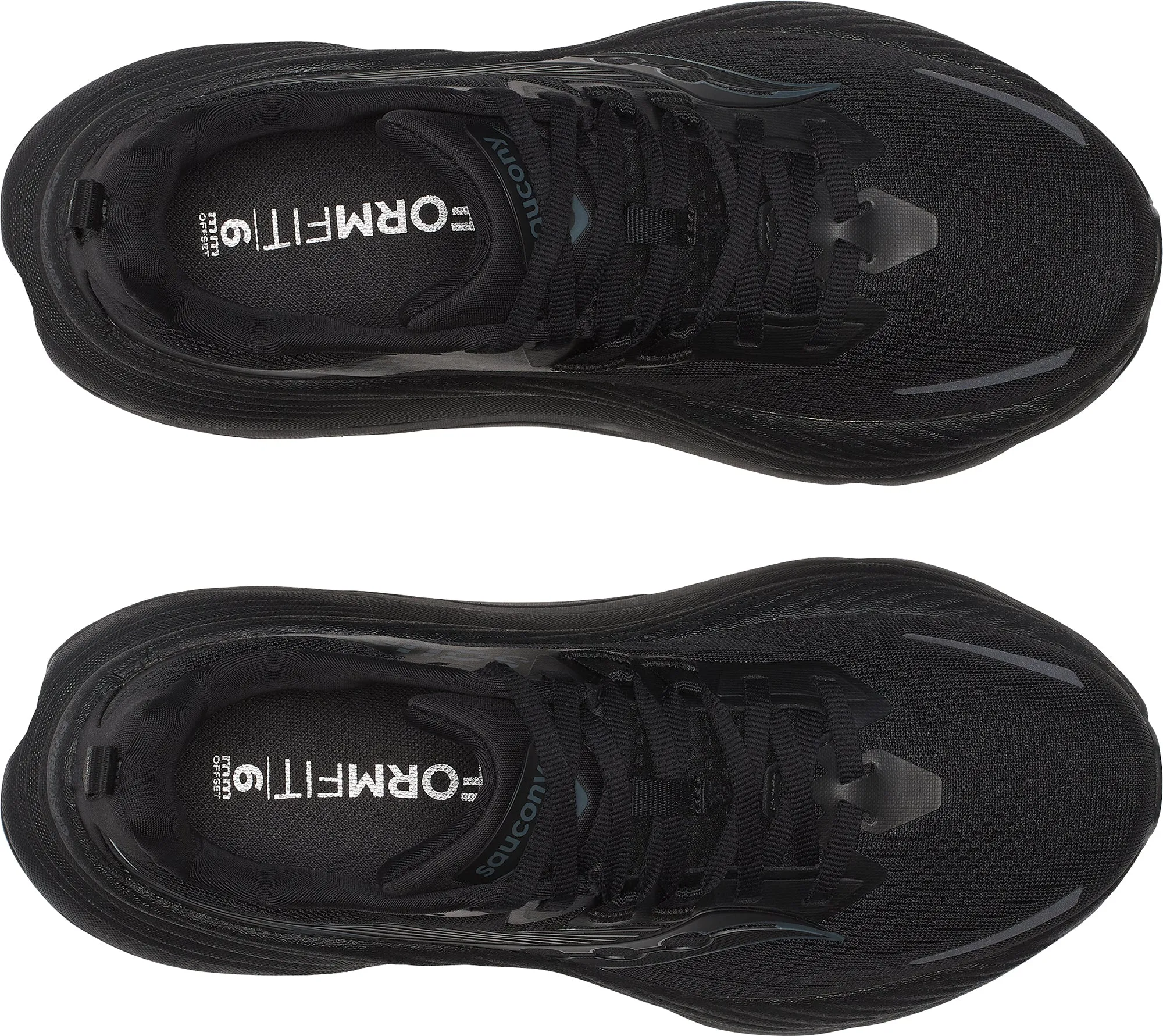 running in the rain day - visibility shoes Saucony Hurricane 24 Womens Running Shoes - Black
