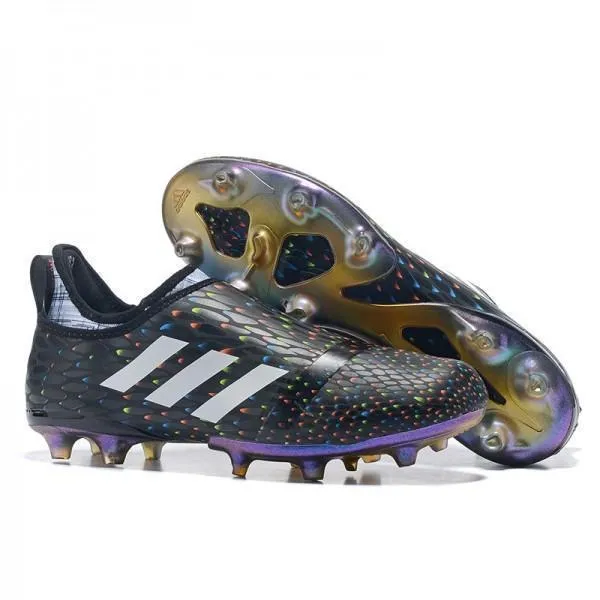 precision strike Youth Ground New Adidas Glitch Skin 17 FG Soccer Cleats Shoes Core Black Solar Red White