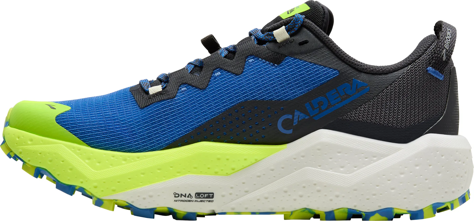 Brooks Caldera 8 Mens Trail Running Shoes - Blue Micro Perforated Tongue