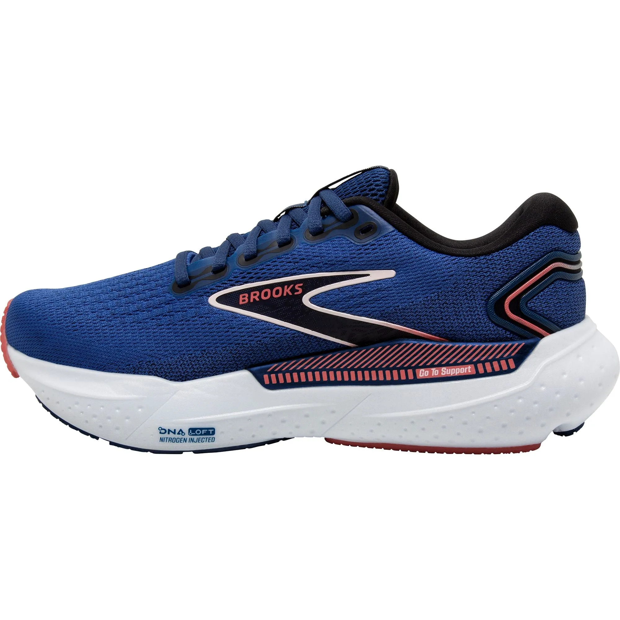 tongue Brooks Glycerin GTS 21 Womens Running Shoes - Blue