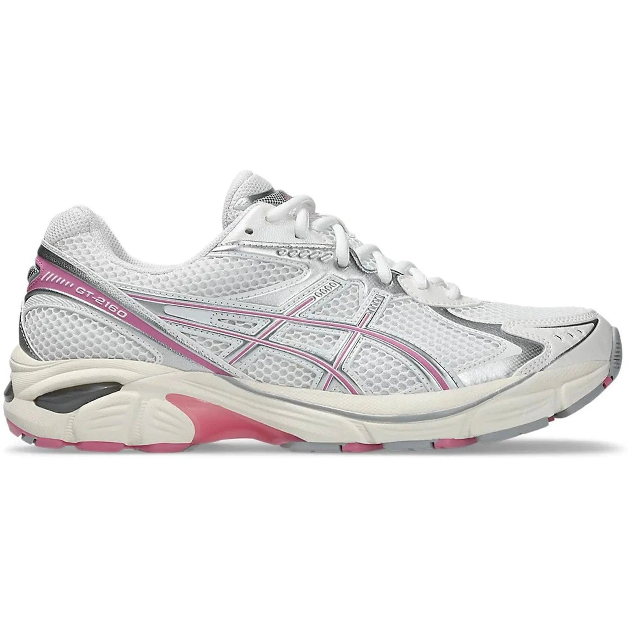 running on an outdoor track shoes flat - terrain shoes ASICS GT-2160 White Sweet Pink