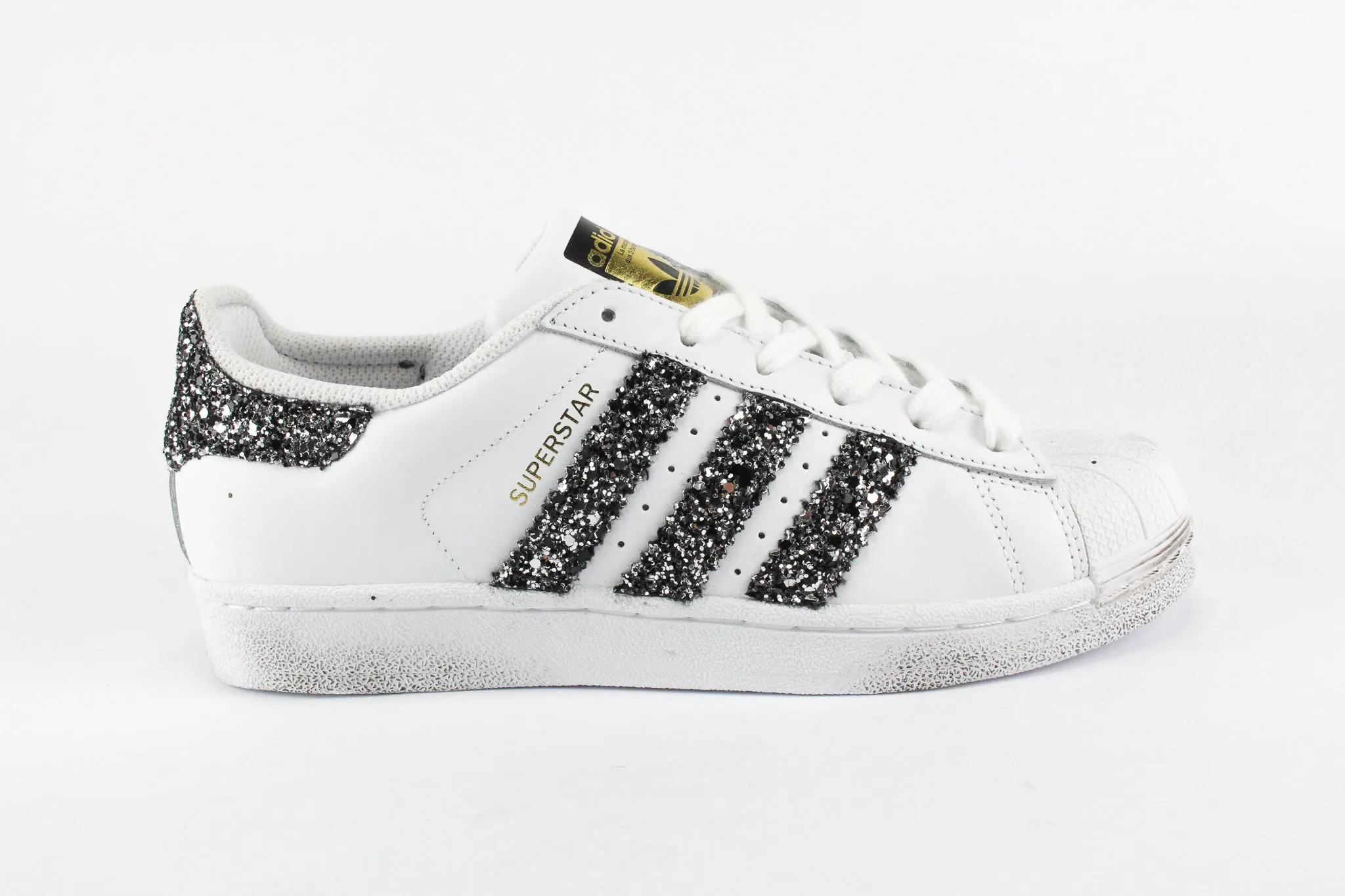 All Rounder Adidas Superstar Black Silver Glitter