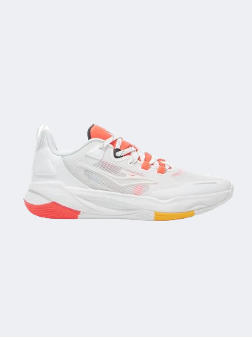 Erke Men Basketball Shoes White/Red Comfort Heel Teen Fun