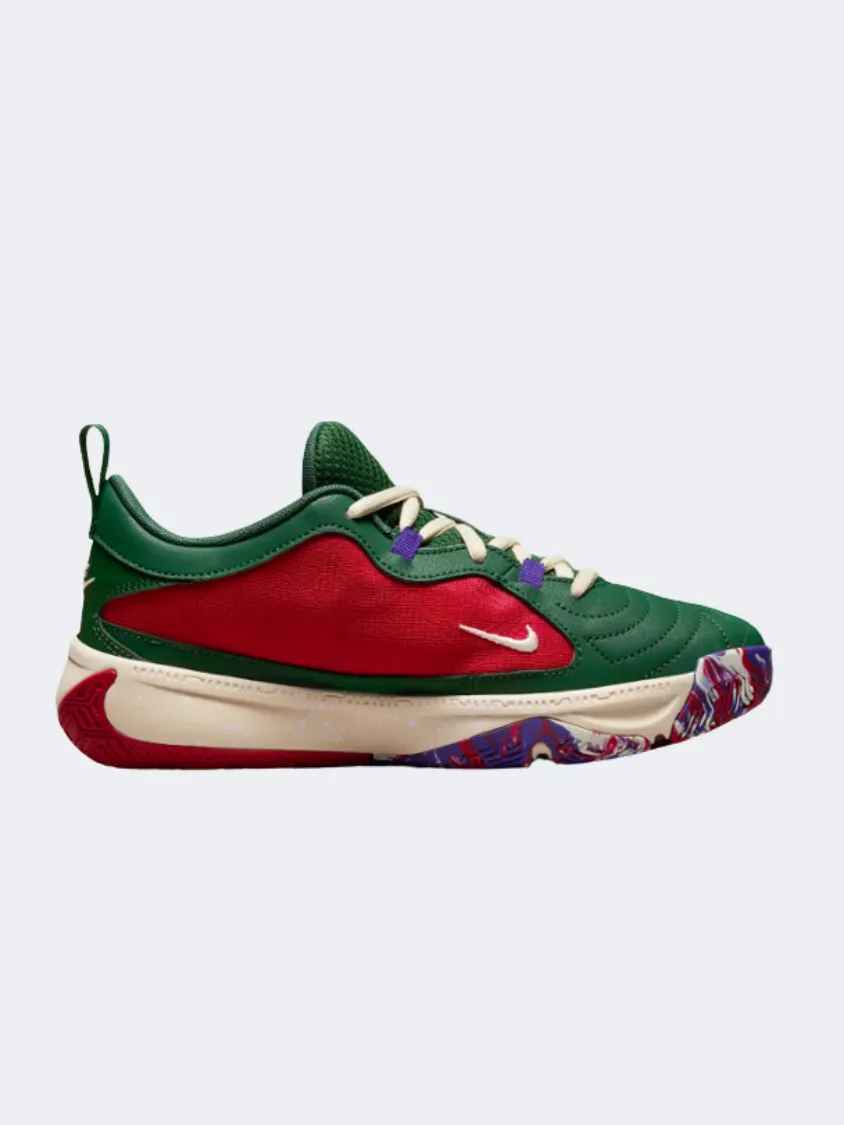 Nike Freak 5 Gs-Girls Basketball Basketball Shoes Red/Purple/Gold Anti Odor Urban Stroll Deep Grip