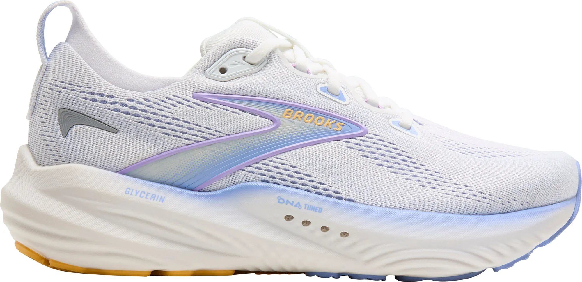 Kinetic Guidance Grooves Brooks Glycerin 22 Womens Running Shoes - White