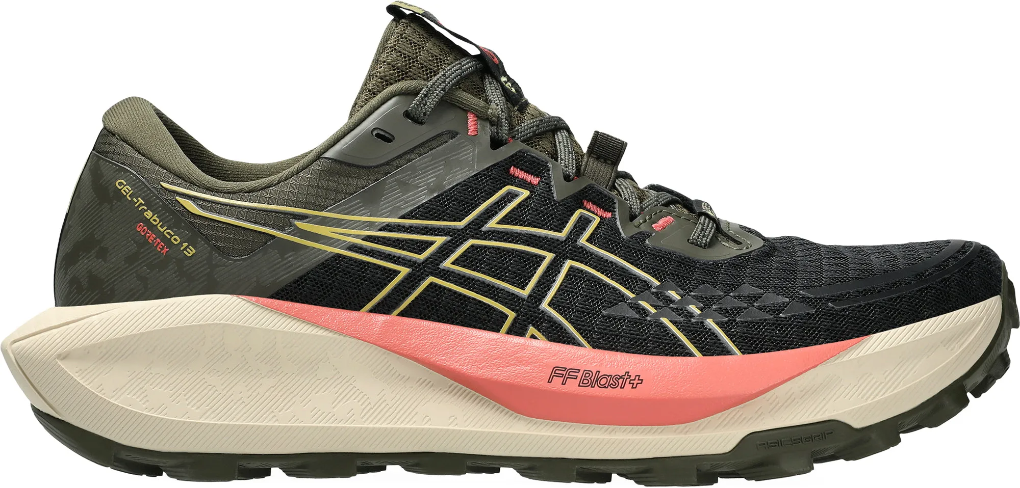 Flexible Midsole Soft Interior Lining Asics Gel Trabuco 13 GORE-TEX Womens Trail Running Shoes - Black