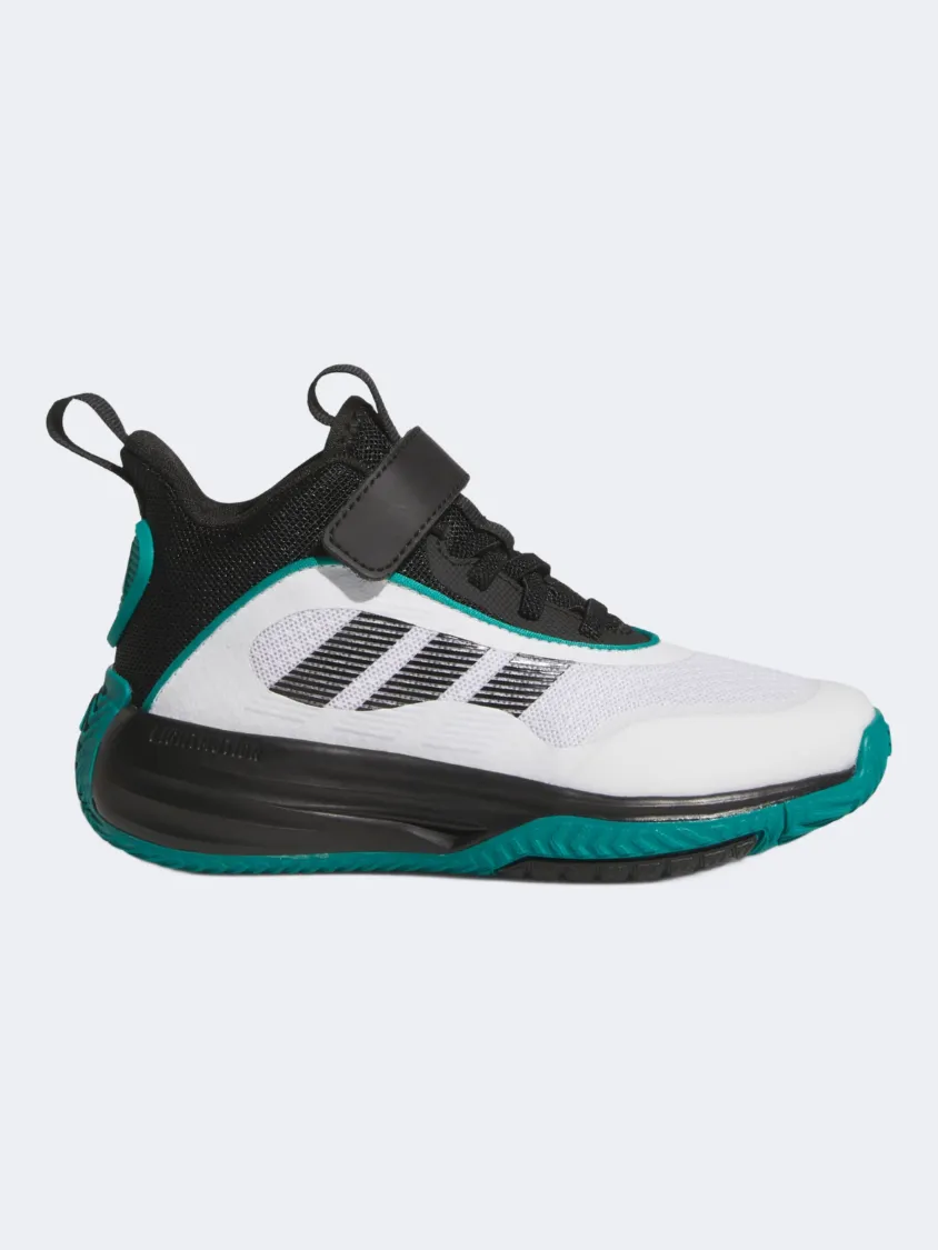Adidas Ownthegame 3.0 Ps-Boys Basketball Shoes White/Black/Teal Firm Edge