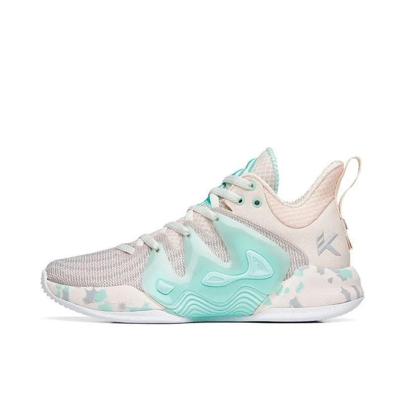 Anta Men's KT "The Mountain 1.0" Low Actual Basketball Shoes - Gray green Flexible Arch