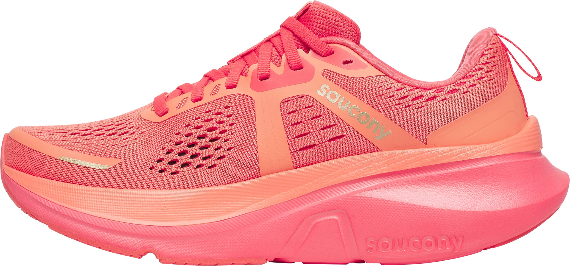 running in single - lane tracks shoes Saucony Guide 18 Womens Running Shoes - Pink