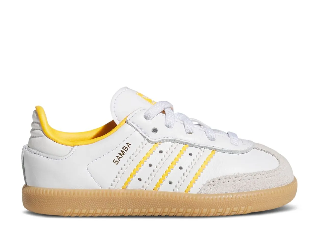 Adidas Samba OG Crystal White Cloud White Crew Yellow (TD) Long Travel