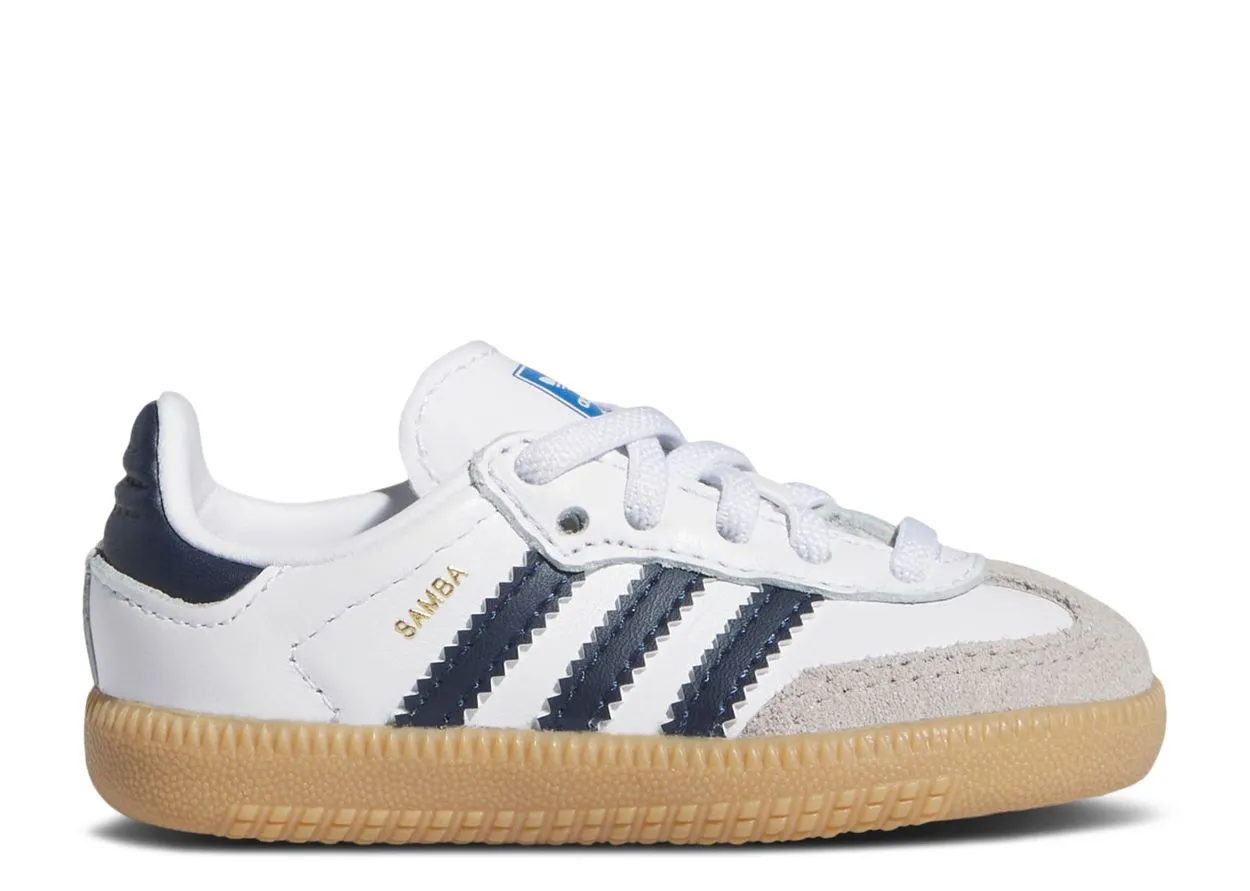 Soft   leather Step Trend Adidas Samba OG Cloud White Collegiate Navy Gum (TD)
