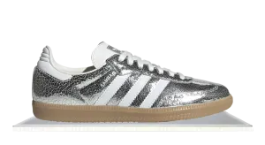Adidas Samba Silver Metallic Cracked Leather Foam Lining