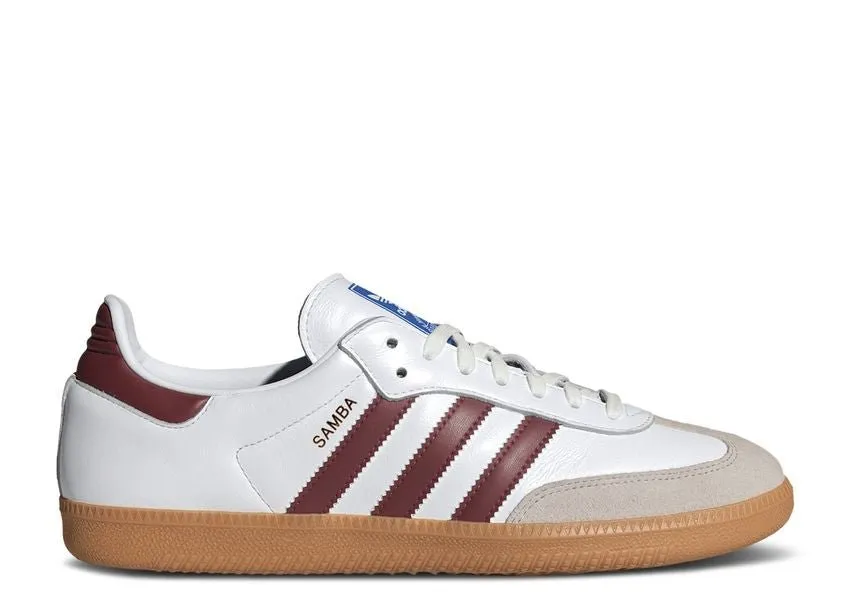Chic Accent Bend Step Adidas Samba OG White Burgundy Gum