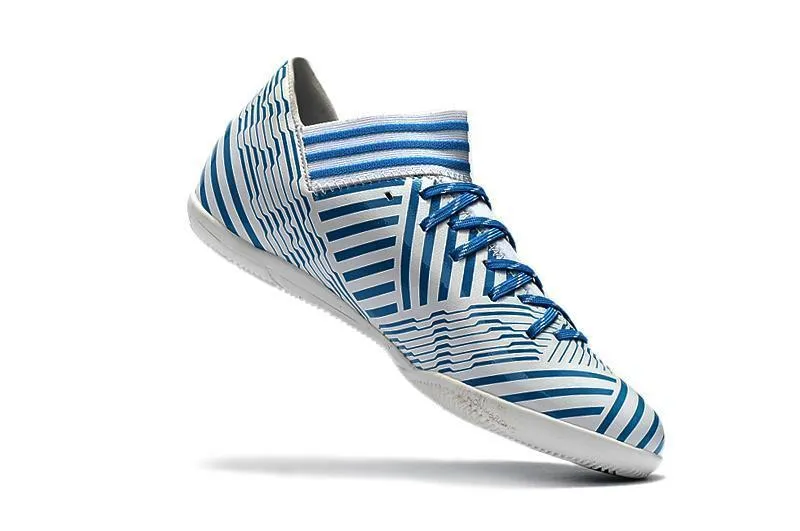 Balanced Step Speed Line New Adidas Nemeziz Series TF Soccer Cleats Shoes Blue White Black