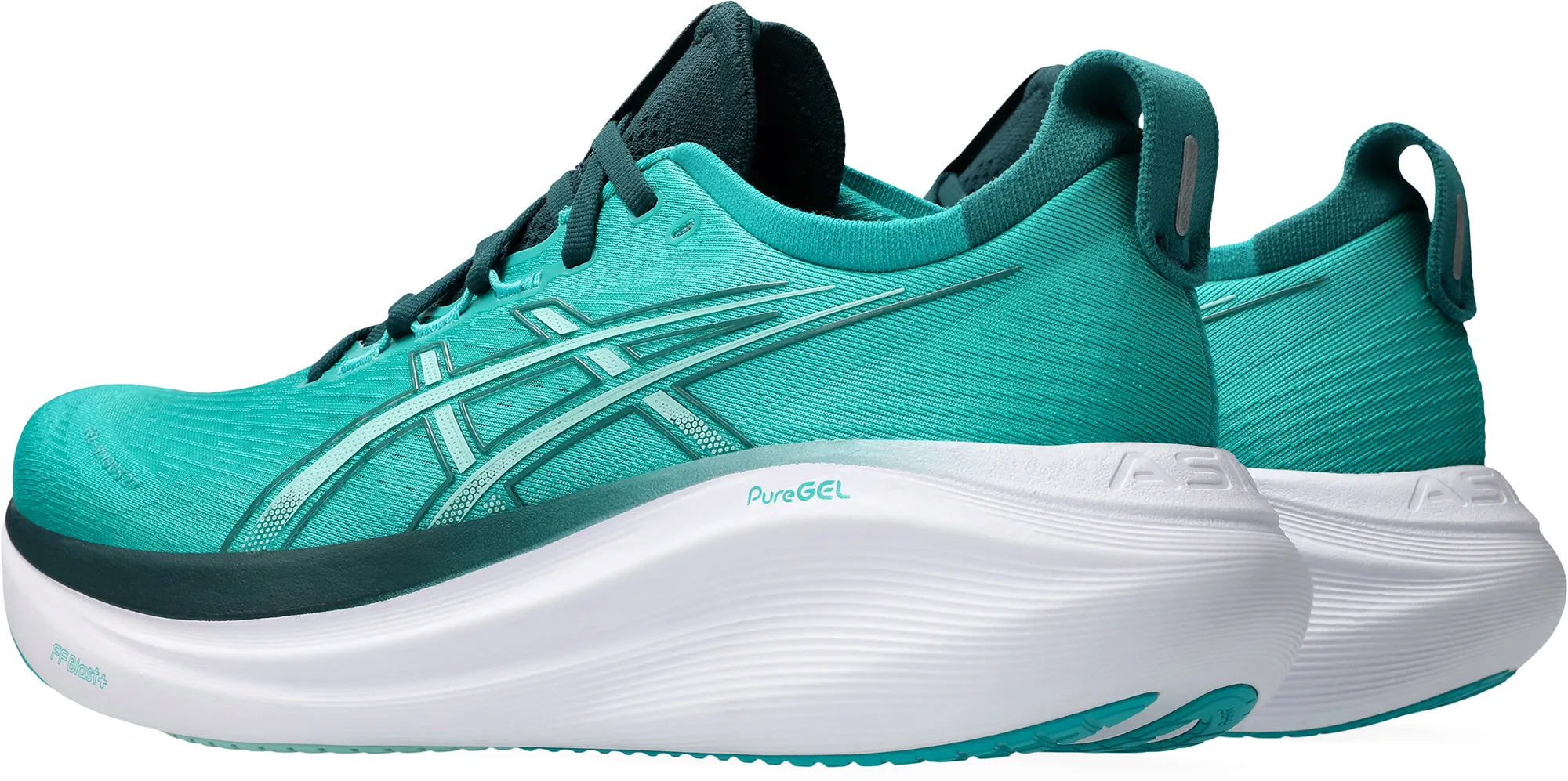 Asics Gel Nimbus 27 Mens Running Shoes - Green non - slip safety Hyper Elastic Polymer