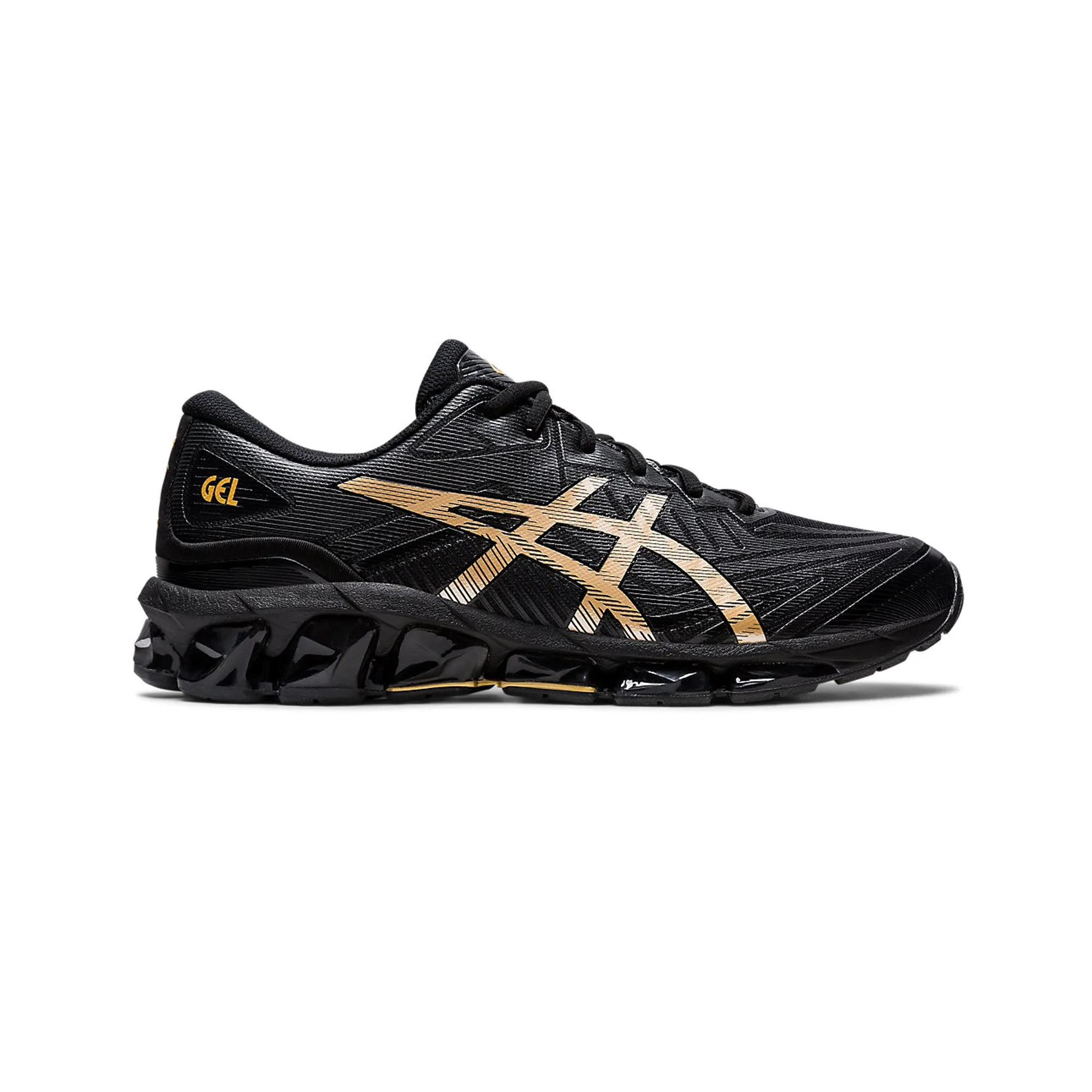 hybrid - material shoes Rubber Outsole Grip ASICS Gel Quantum 360 VII 'Black / Pure Gold'