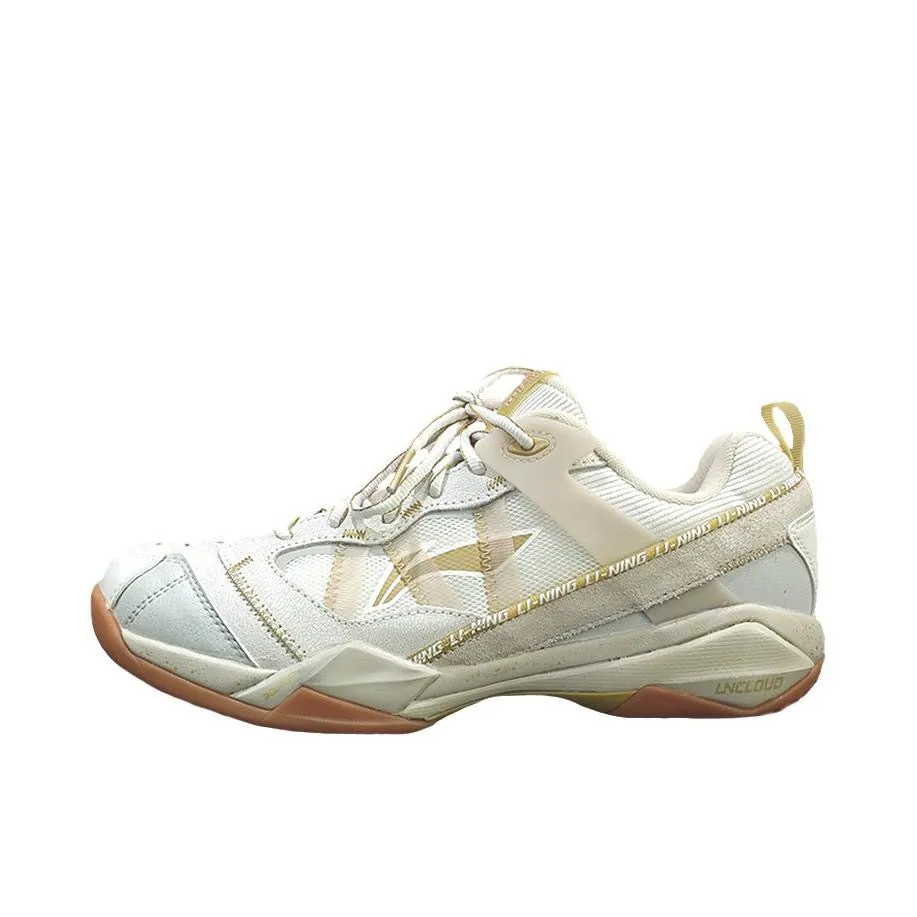 ??Shi Yu Qi??Li-Ning Invincible Ace Badminton Shoes - White/Gold Pro Speed Light Jump