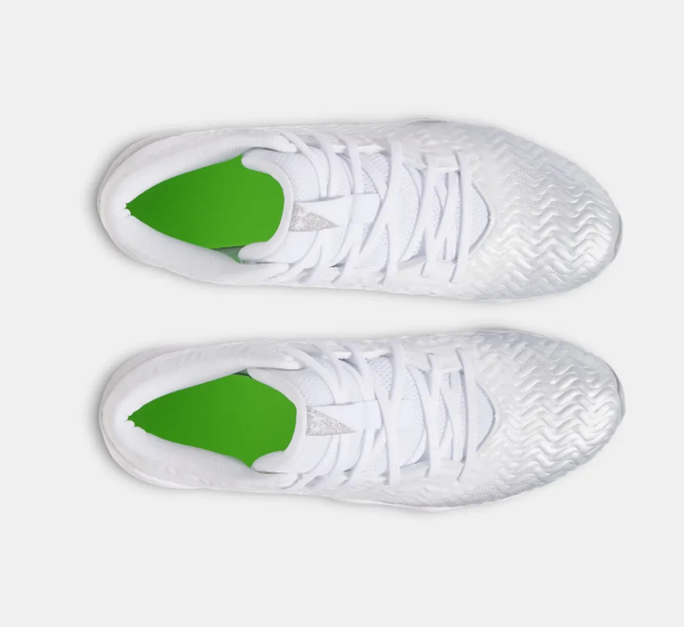 Under Armour Spotlight Hammer Football Cleats | White Pool Time Non Slip Tread