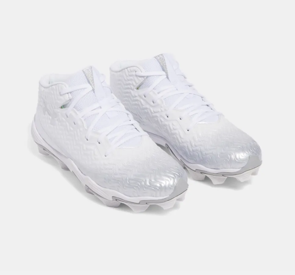 Street Edge Ultra Light Airport Travel Under Armour Spotlight Hammer Football Cleats | White