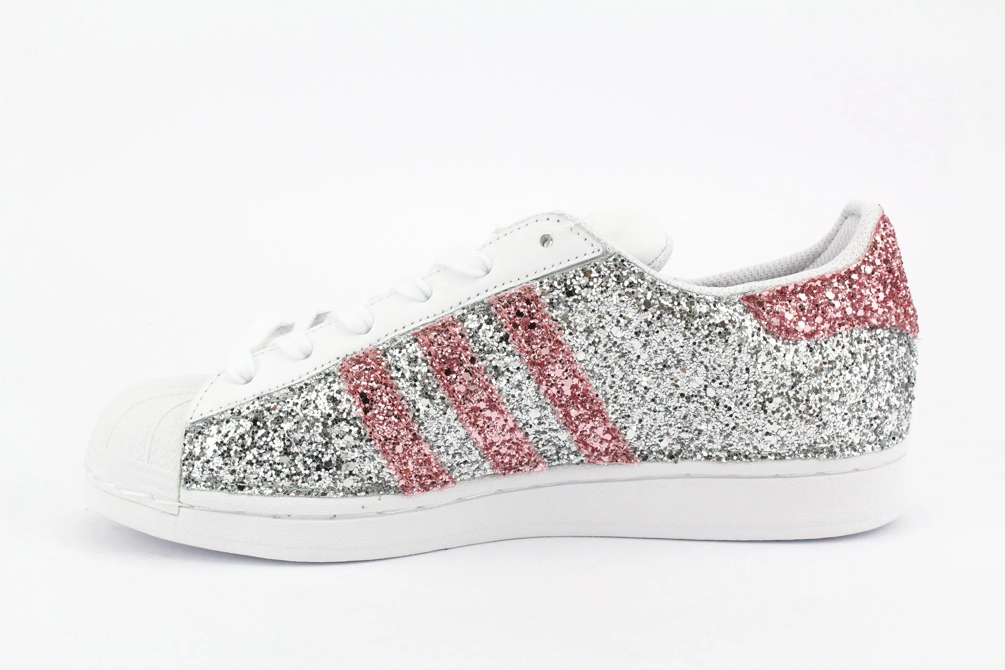 Sporty Style Adidas Superstar Total Silver & Pink Glitter