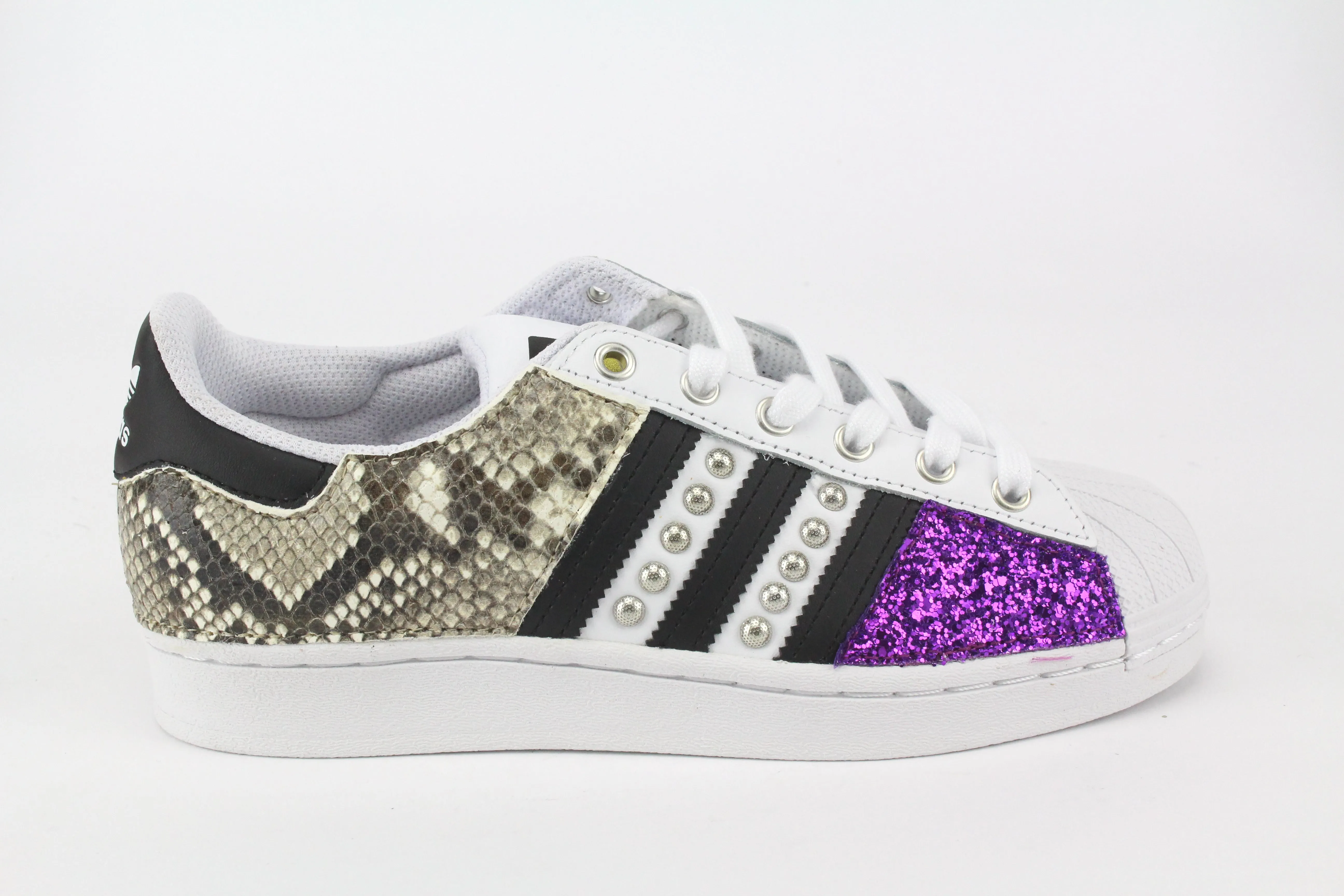 Dad Style Creek Walk Adidas Superstar Pitone Borchie  & Glitter Viola