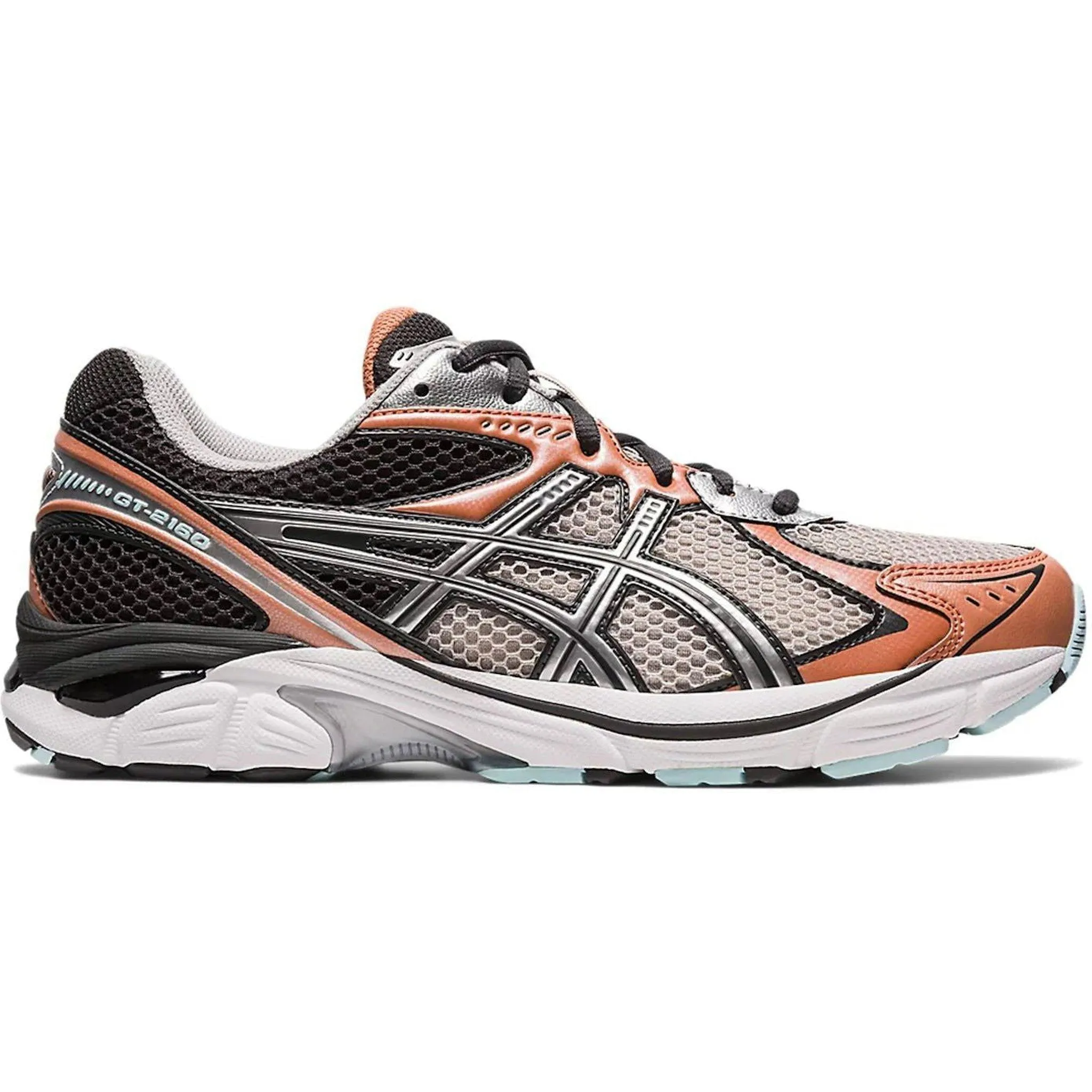 Non Slip Traction circular outsole running shoes ASICS GT-2160 Oyster Grey Brick Dust