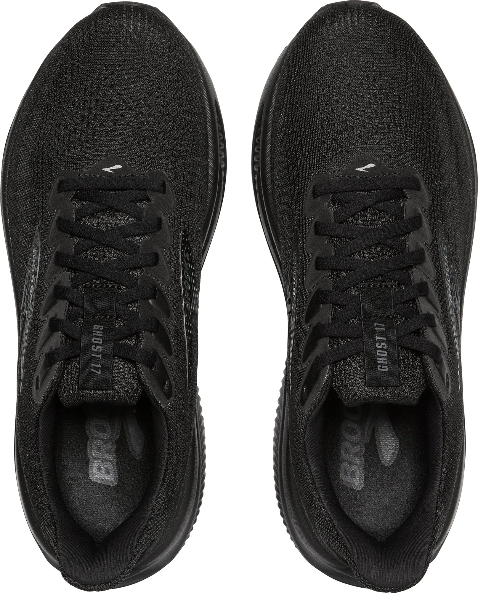Proprioceptive Foot Strike Brooks Ghost 17 WIDE FIT (2E) Mens Running Shoes - Black