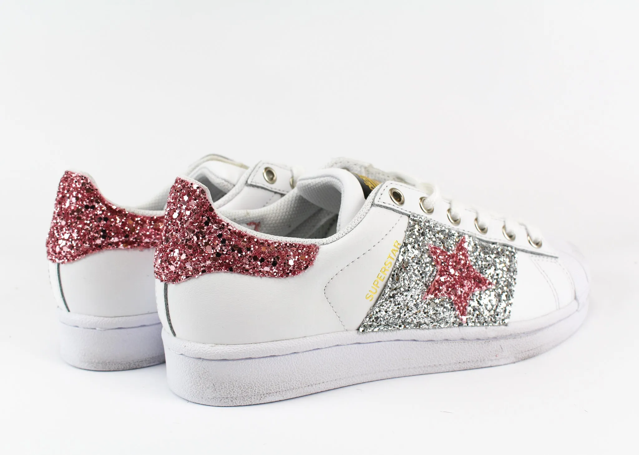 Adidas Superstar Stella Pink & Silver Glitter Low Key
