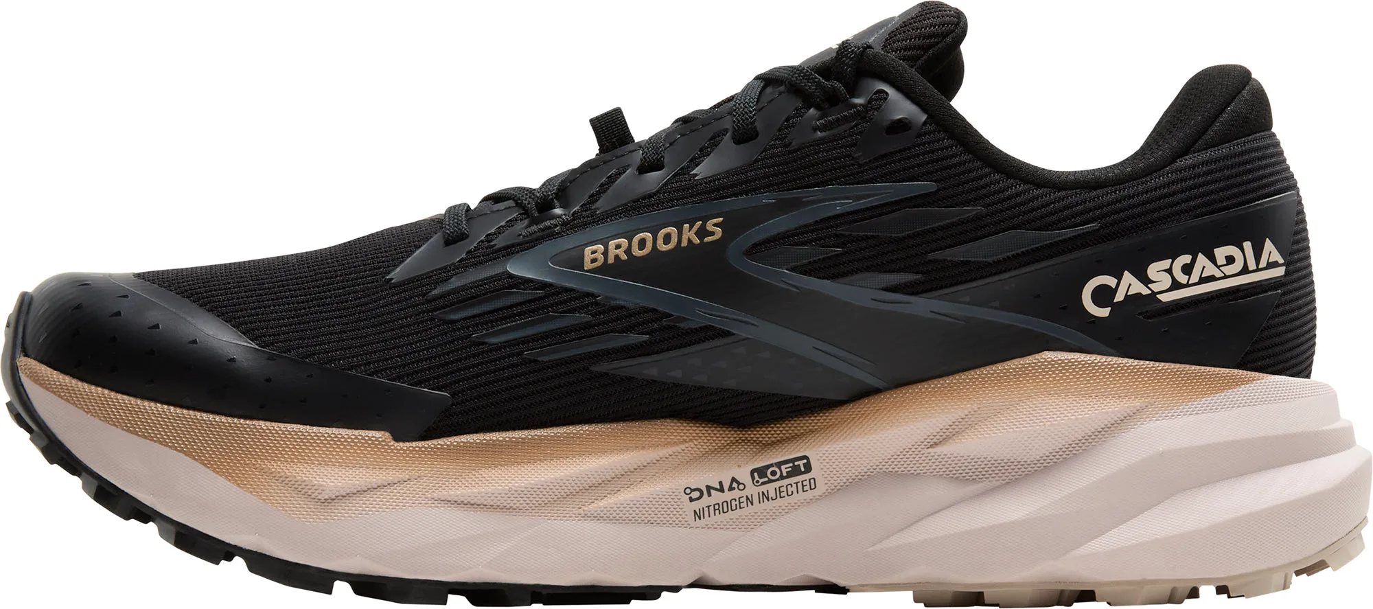 Recycled Composite Upper running on ice shoes Brooks Cascadia 19 GORE-TEX Mens Trail Running Shoes - Black