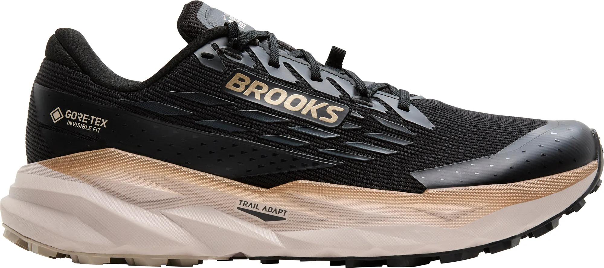 Brooks Cascadia 19 GORE-TEX Mens Trail Running Shoes - Black Dynamic Heel Lock Torsion Support