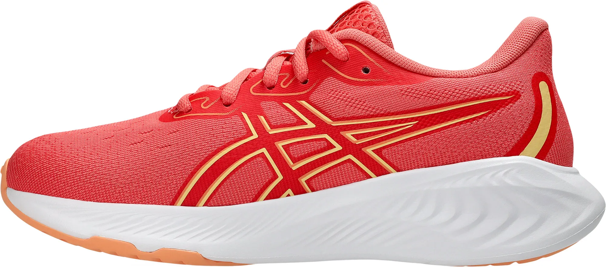 Asics Gel Cumulus 26 GS Junior Running Shoes - Orange Transparent Monofilament Layers Flexible Outsole
